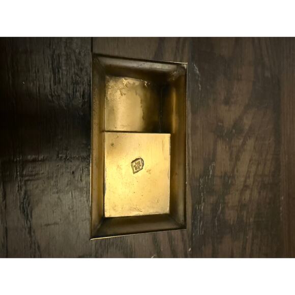 Vintage Floral Brass Stamp Box – Hinged Lid - 3.5” long - Picture 7 of 8